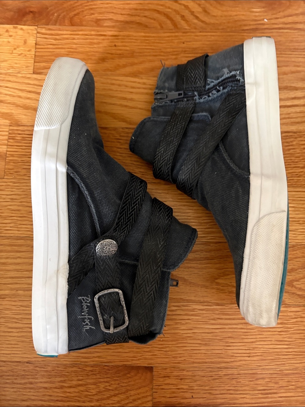 Blowfish Malibu Dark Gray High-Top Slip-On Sneakers with Strap